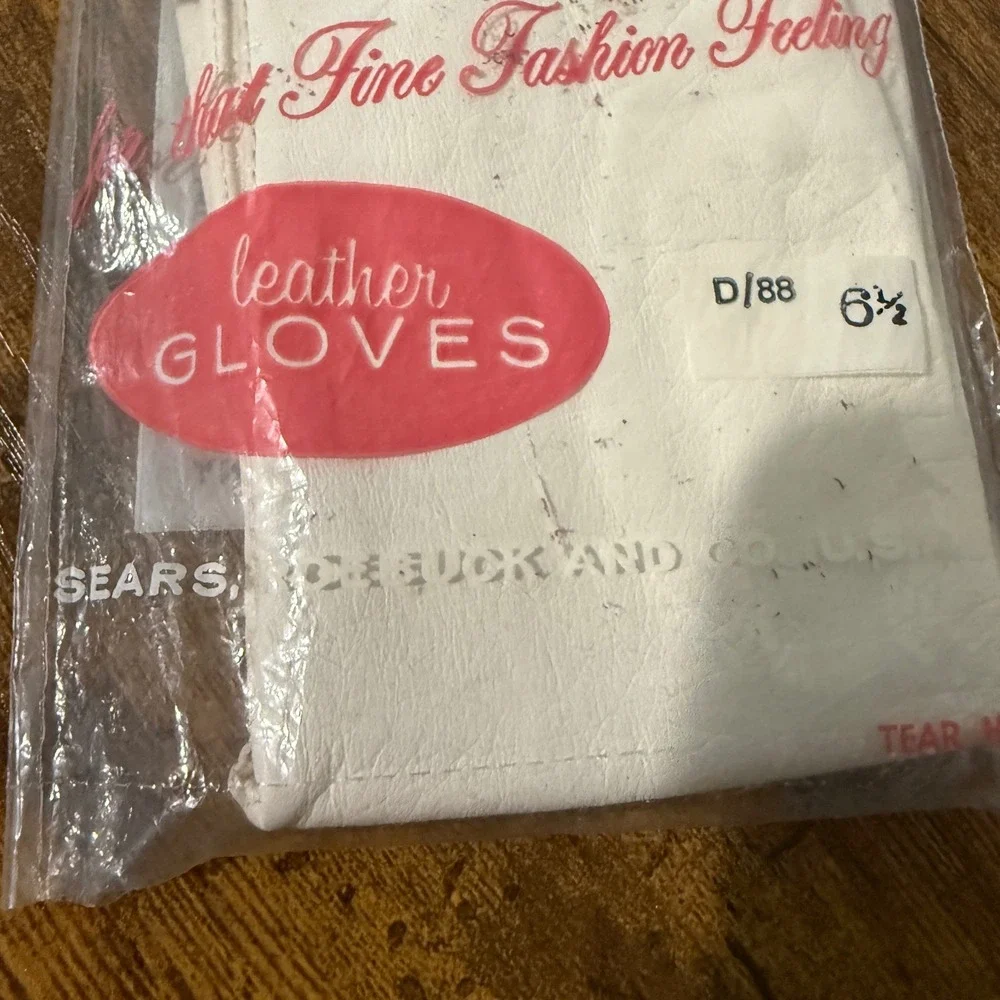 Vtg Sears White Leather Opera Gloves Size 6.5 Long Evening Formal Prop Costume